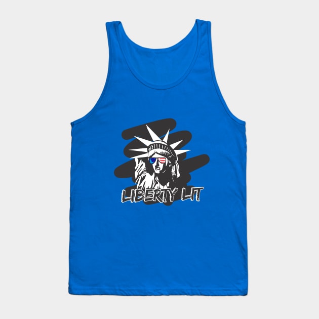 Party Like It's 1776 "Let's Get Lit" Tank Top by FreckleFaceDoodles